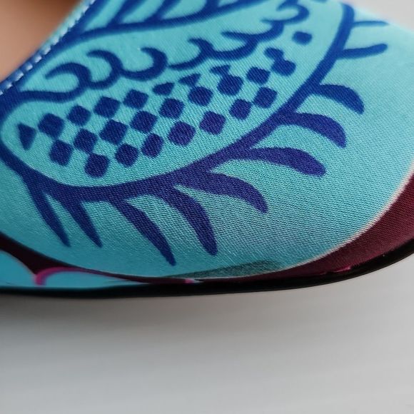 J. Crew Blue and Burgundy Sling Back Heels - Picture 7 of 10